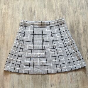 Minnie Rose Gray Checkered Mini Skirt